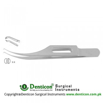 Harms-Colibri Corneal Forcep Very Delicate 1 x 2 Teeth with Tying Platform Stainless Steel, 7.5 cm - 3 1/4" Tip Size 0.12 mm